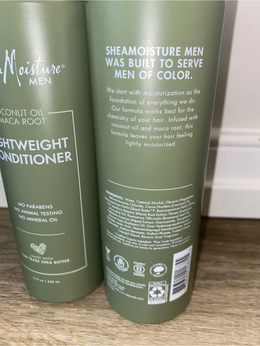Shea Moisture Men Lightweight Conditioner Olive Green Pump Bottles